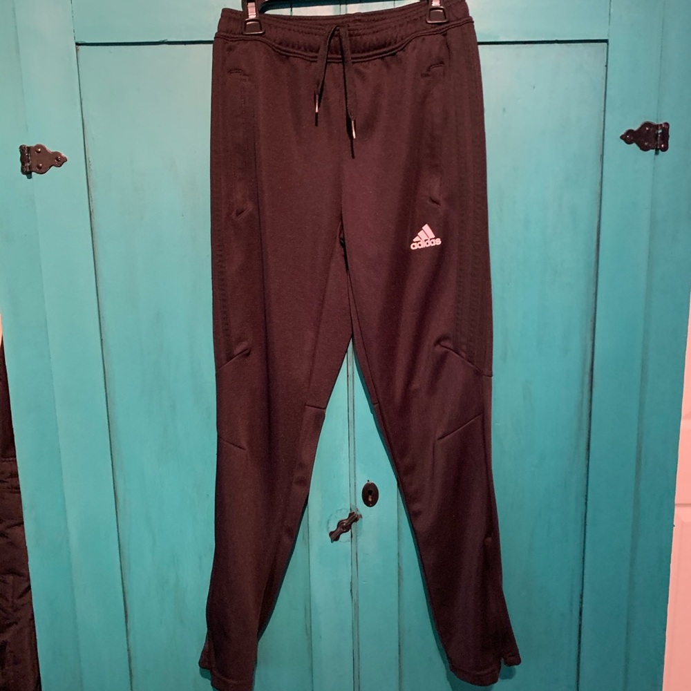 Adidas black youth tapered sweatpants